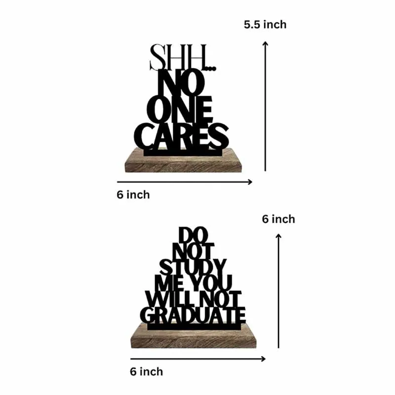 Silent Disregard Typography Showpiece - Set Of Two media 7