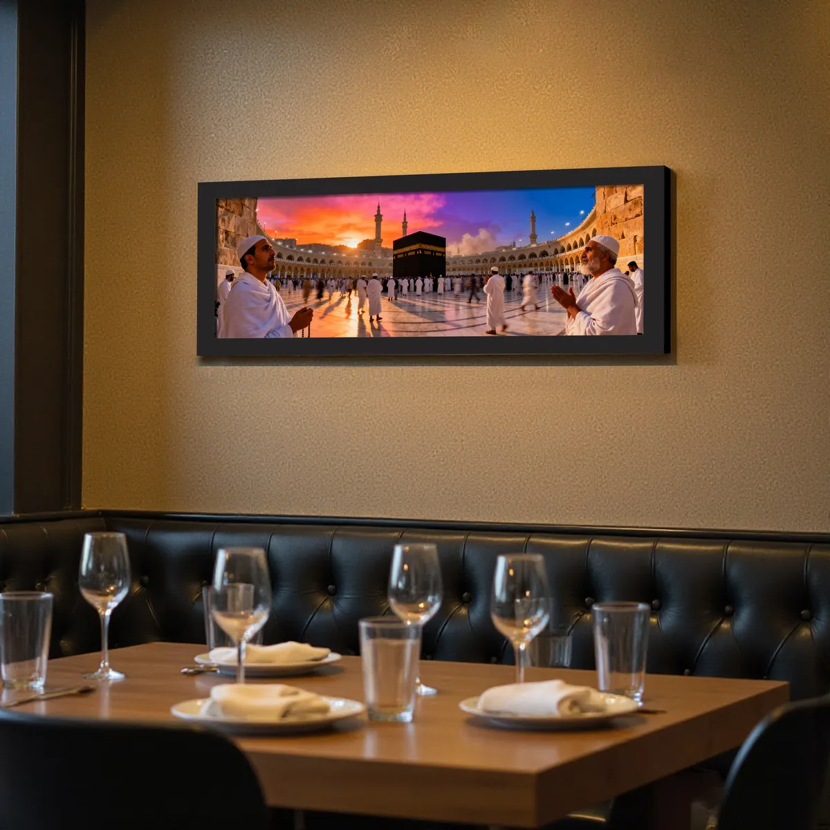 Holy Kaaba Panorama Wall Art Wiith Frame media 6