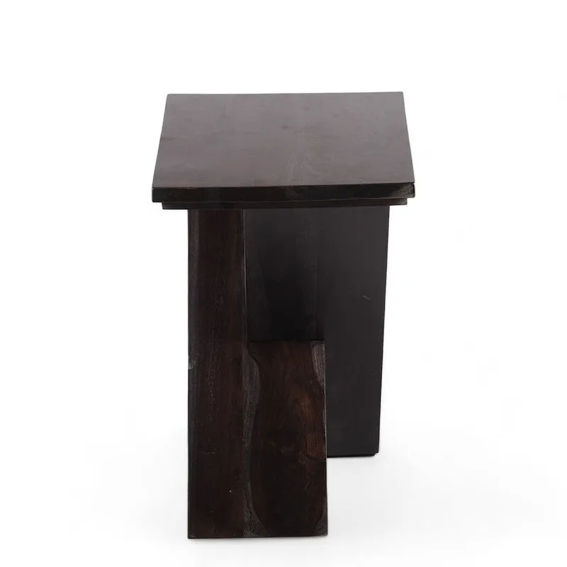 Gverox Sheesham Wooden Side & Bedside Table (Brown) - Set Of Two media 5