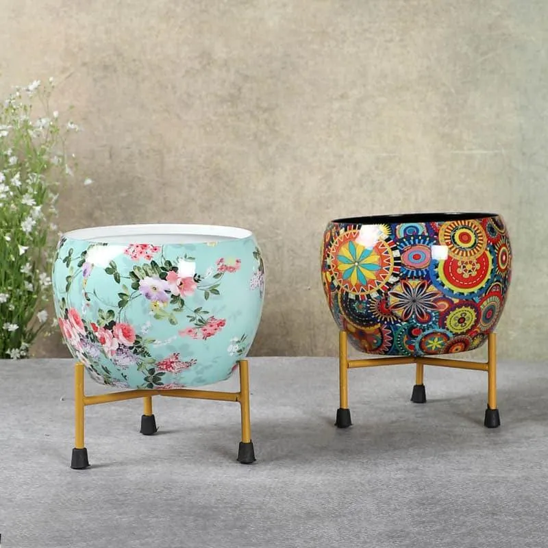 Bloom Blush Planter  With Stand - Set Of Two media 3
