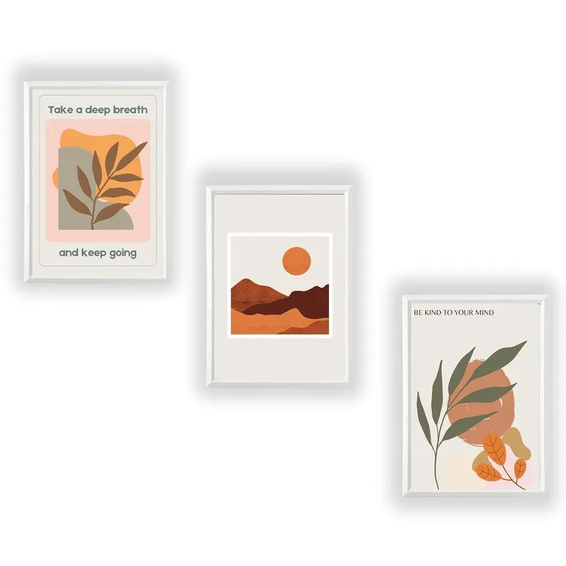 Desert Muse Paper Wall Painting With Frame - White media 5