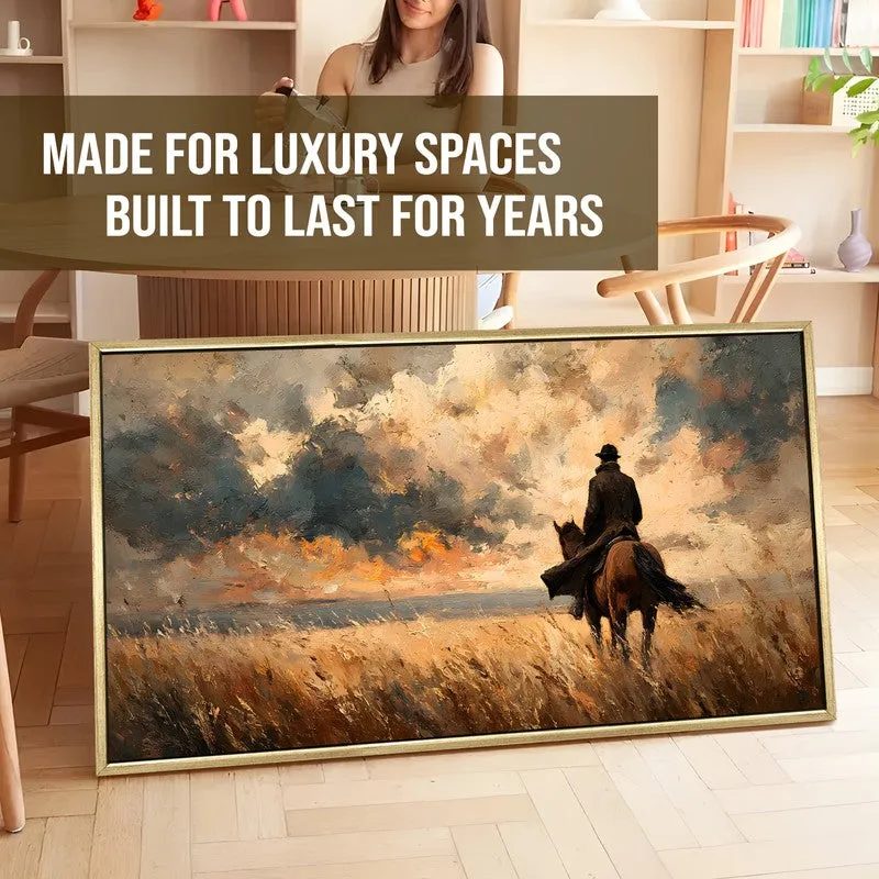 Lone Rider Canvas Wall Painting With Frame media 5
