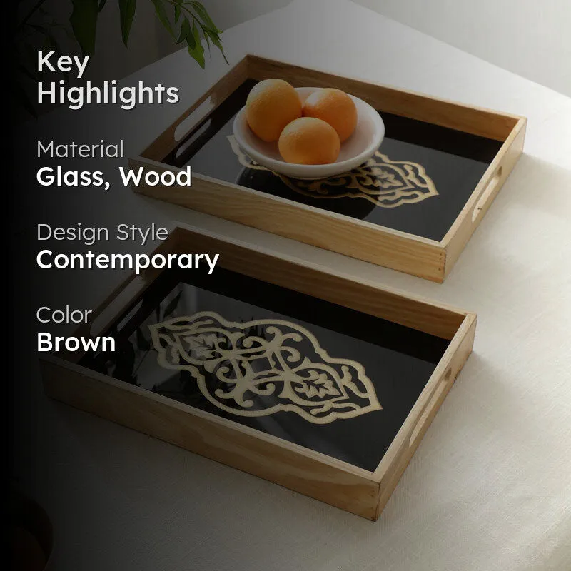 Embossed Grandeur Serving Tray - Set Of Two media 2