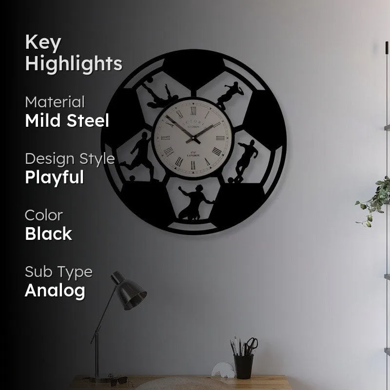 Goalex Steel Analog Wall Clock - Black media 2