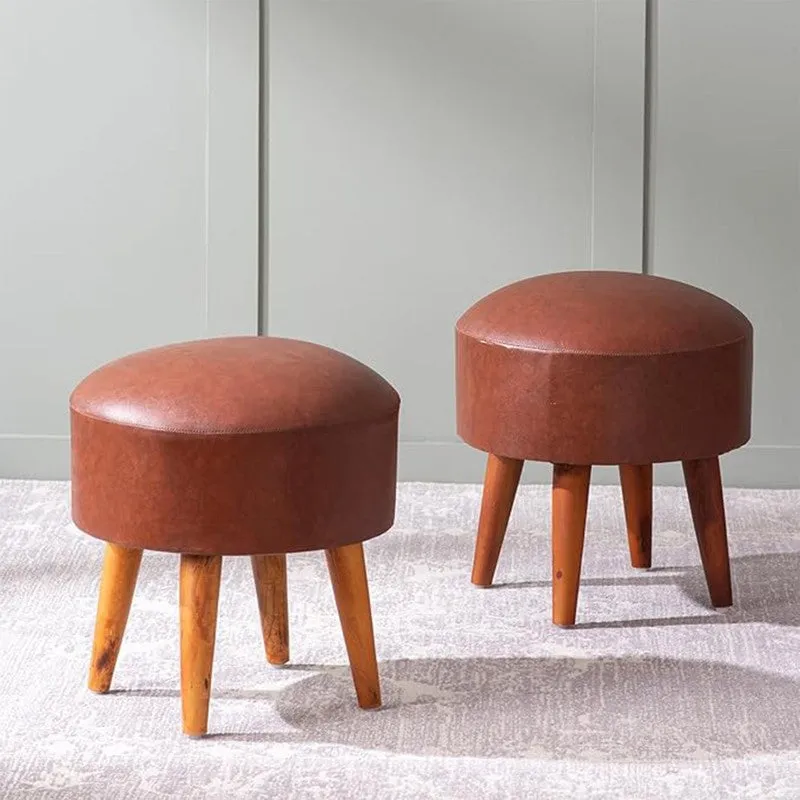 Urban Pouf Ottoman (Brown) - Set Of Two media 1