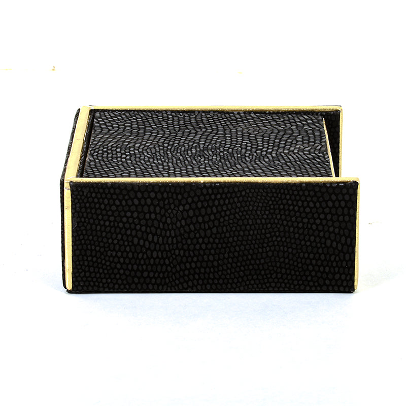 Tisquo Faux Leather Coaster (Black) - Seven Piece Set media 5