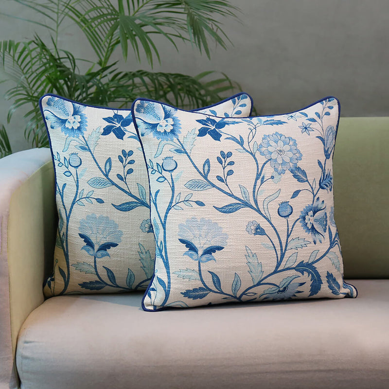 India Circus Flos Viridans Printed Cotton Cushion Cover - Set Of Two media 3