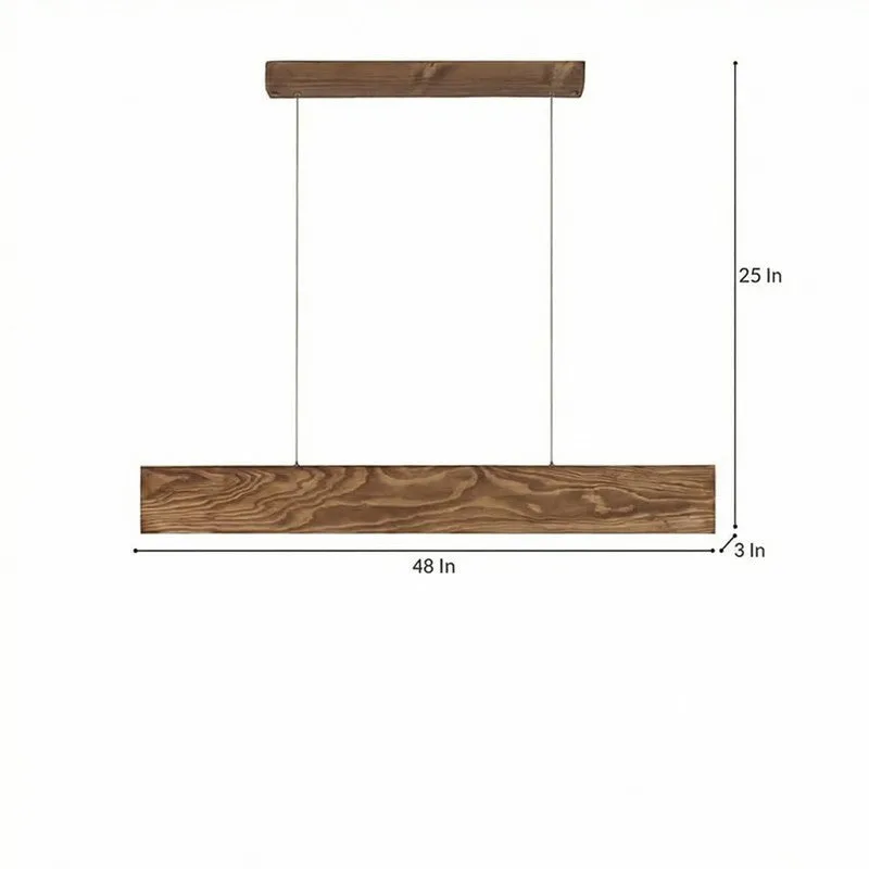 StraightBeam Wooden Ceiling Lamp - Brown media 9