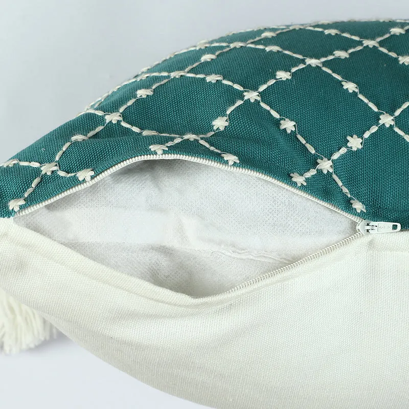 Shanghai Garden Embroidered Cotton Cushion Cover - Set Of Two media 4