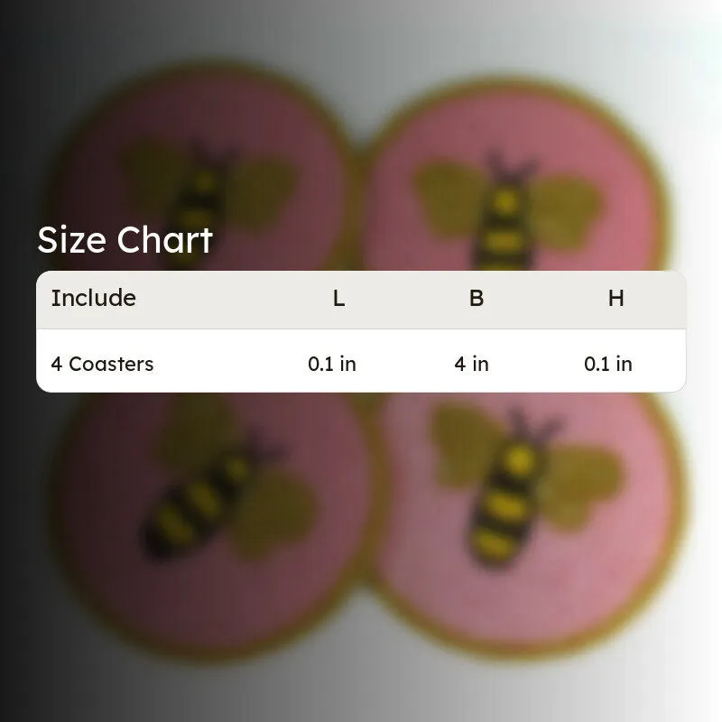 Bee Beaded Coaster (Pink) - Set Of Four media 6