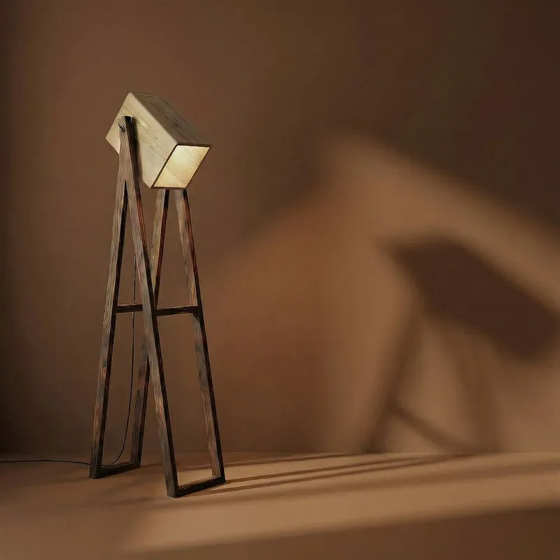 BeigeGlow Wooden Floor Lamp - Brown media 7