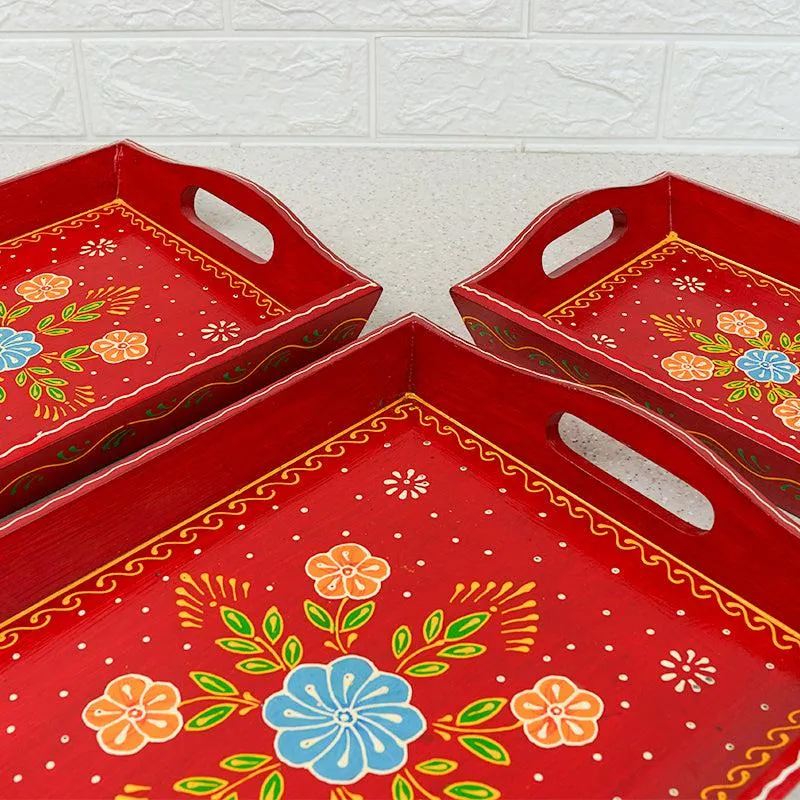 Binayi Ethnic Serving Tray - Set Of Three media 4