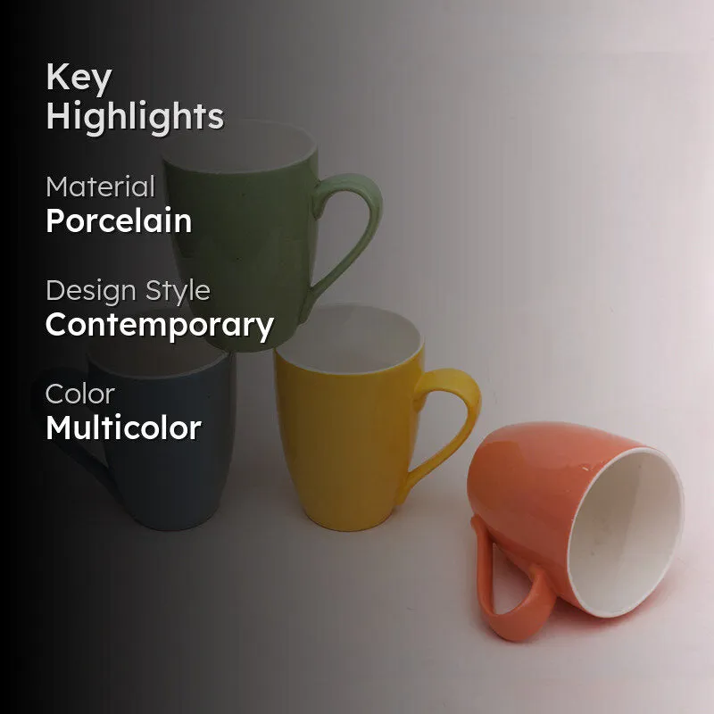 Siyara Porcelain Coffee Mug (300 mL Each) - Set of Four media 2