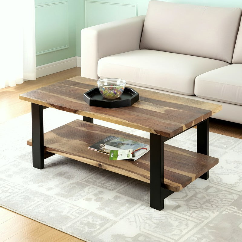 Xirox Sheesham Wooden Center Table - Light Brown