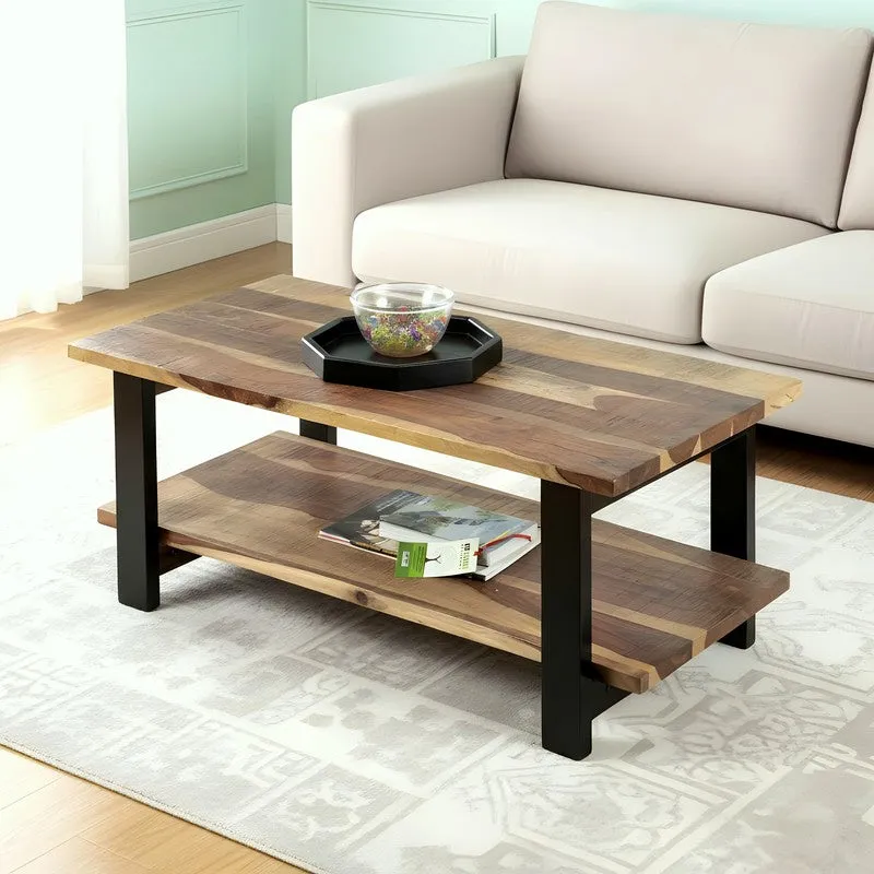 Xirox Sheesham Wooden Center Table - Light Brown media 1