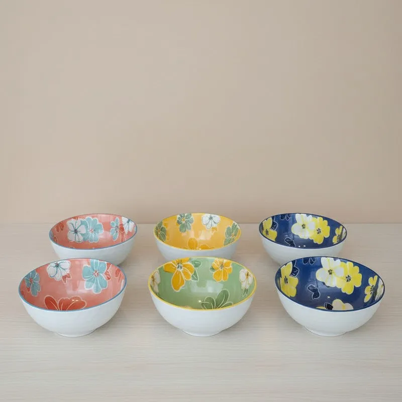 Feast Bloom Ceramic Serving Bowls (400 mL Each) - Set Of Six media 3
