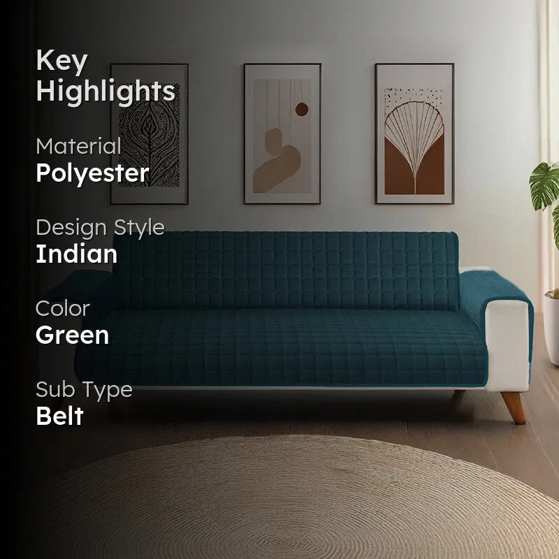 Urban Space Teal Textured Sofa Cover media 2