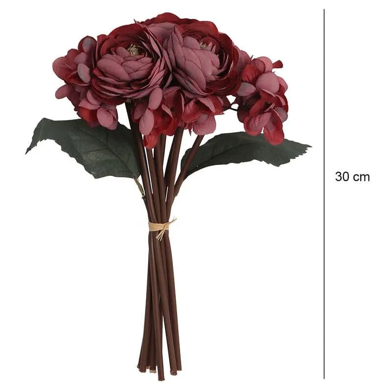 Faux Peonia Floral Bunch - Maroon media 5