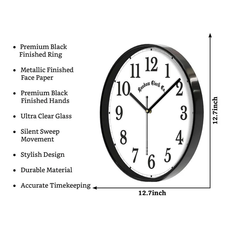 Numora Premium Silent Sweep Wall Clock - Black media 8