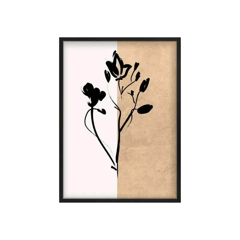 Dual Bloom Canvas Wall Painting With Black Frame media 3
