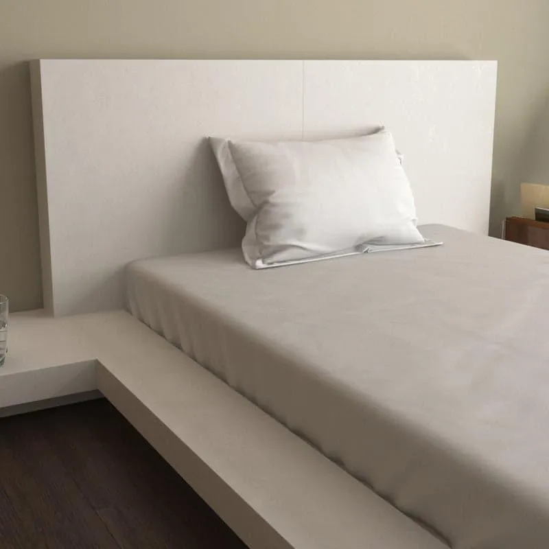 Monochrome Luxe Solid Cotton Bedsheet (Silver) - 400 TC media 4
