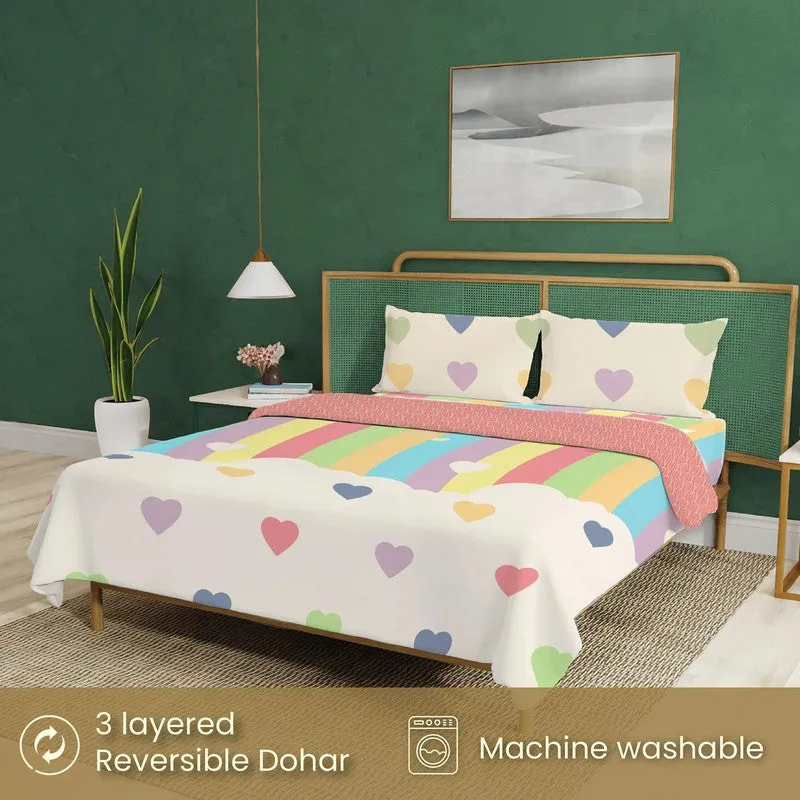 Urban Space Playful Multicolor Cotton Bedding Set (200 TC) - Four Piece Set media 4