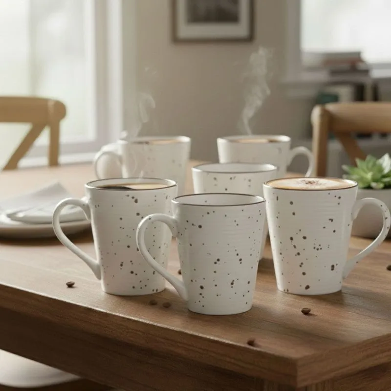 Ceramic Ceramic Coffee Mug (250 mL Each) - Set Of Six media 3