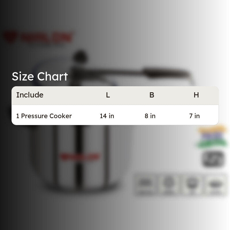 Nirlon Steel Glaze Pressure Cooker - 3000 mL/ 8 Inches media 7