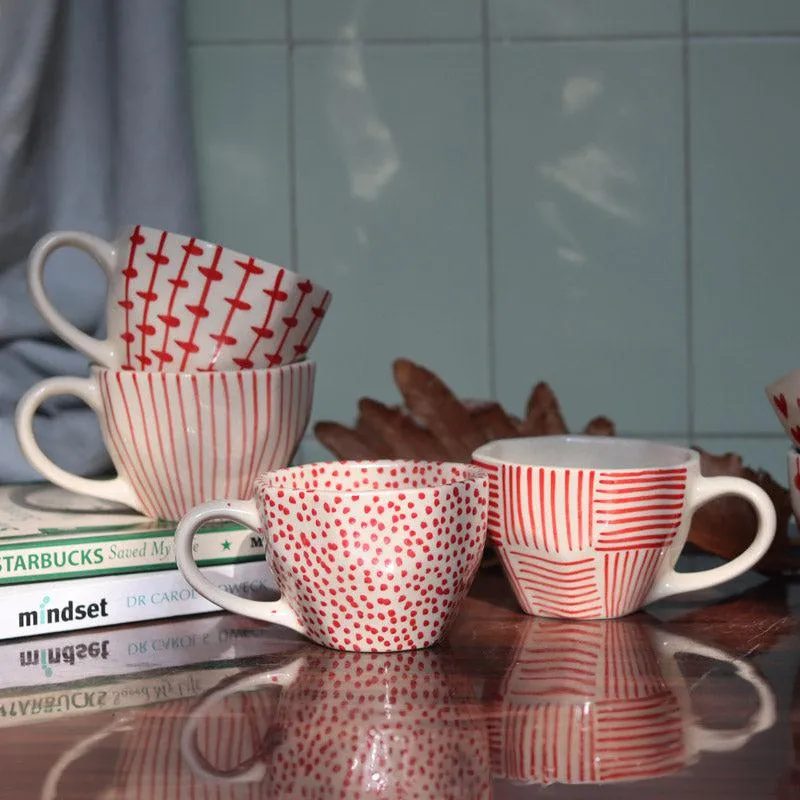 Elian Ceramic Coffee Mug (250 mL Each) - Set of Six media 4
