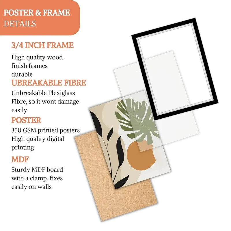 Earthy Aura Paper Wall Painting With Frame - Black media 6