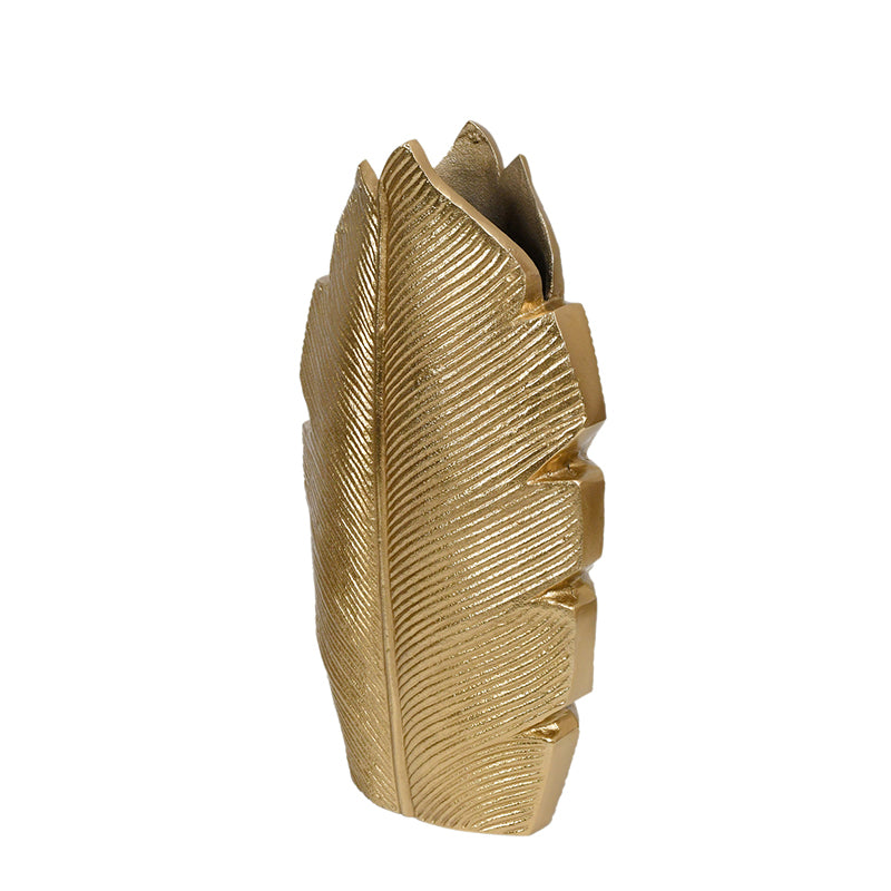 Palm Laef Vase - Gold media 4