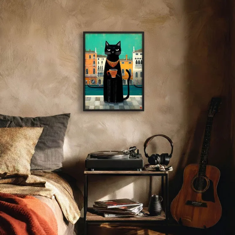 Canal Muse Cat Wall Painting With Frame media 6