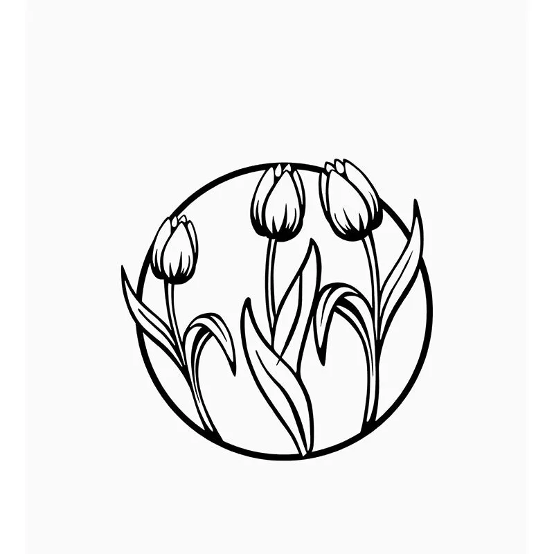 Tulips Bloom Black Iron Wall Accent media 3