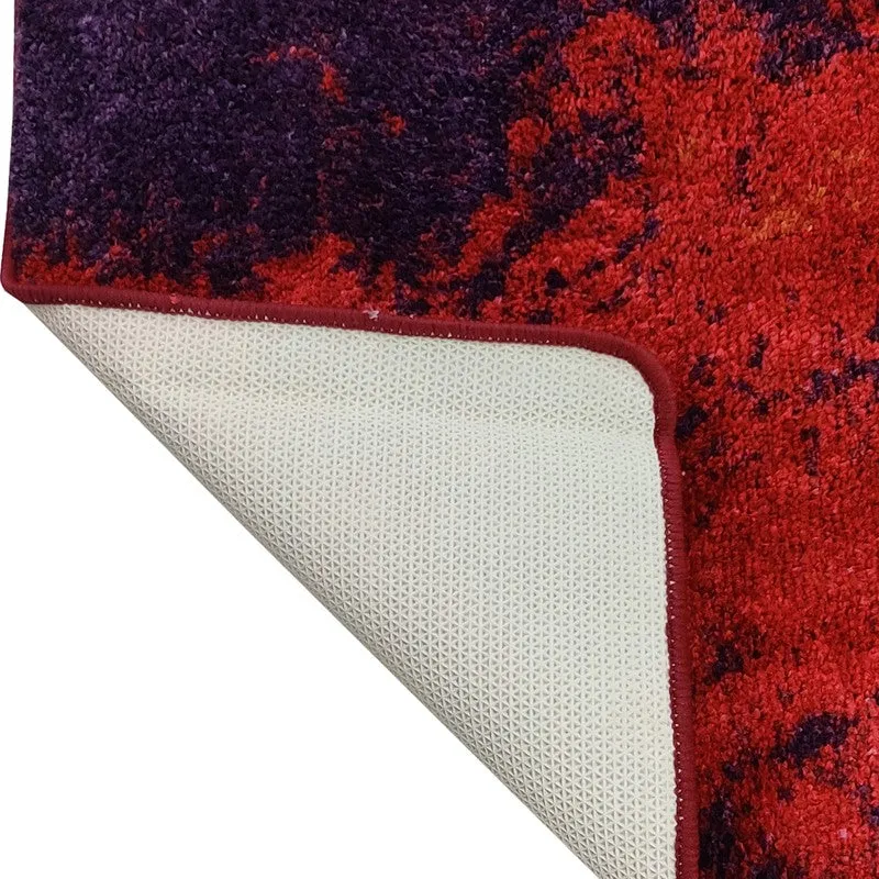 Lurean Abstract Micro Fiber Area Rug - Red,Beige media 6