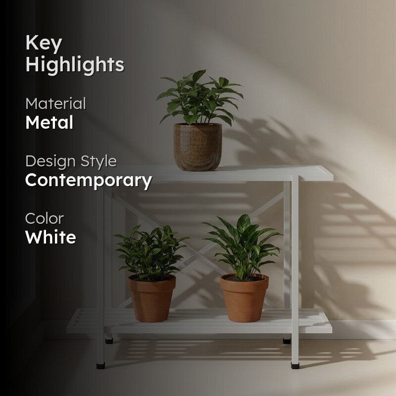 Floriva Metal Planter Stand - White media 2