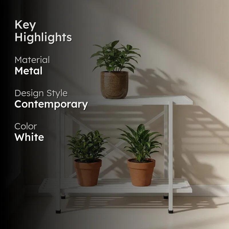 Floriva Metal Planter Stand - White media 2