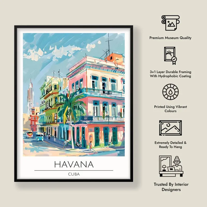 Vintage Havana Framed Canvas Wall Painting media 8