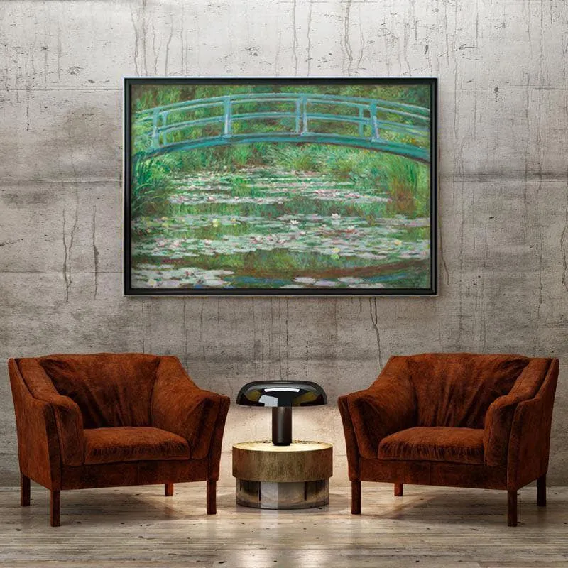The Japanese Footbridge (1899) By Claude Monet - Black Frame media 4