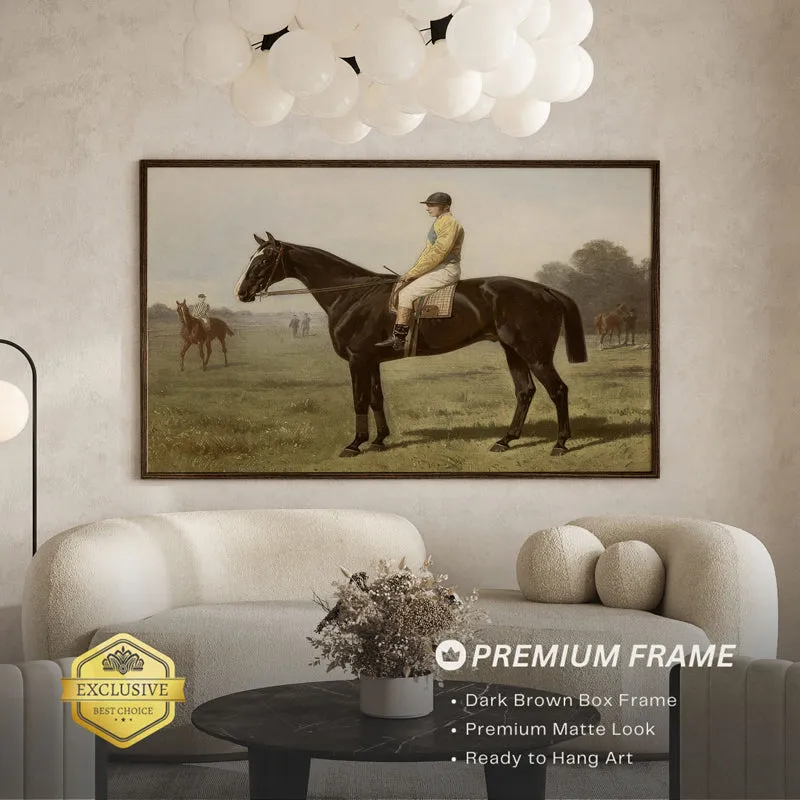 Horse & Rider Wood Wall Art With Frame - Black media 3