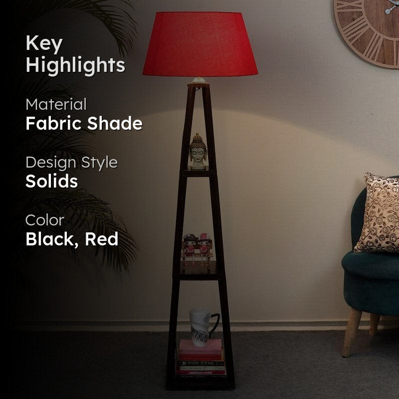 Seasa Wistera Floor Lamp With Shelf - Crimson image 2