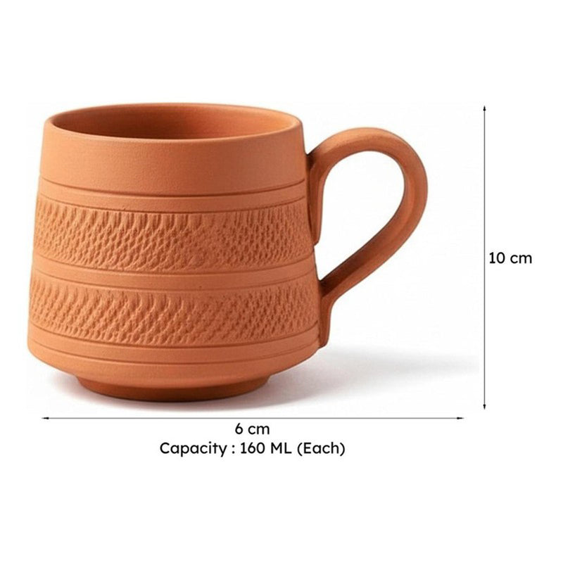 Claysip Terracotta Tea Cup (160 mL Each) -  Set of Six media 7