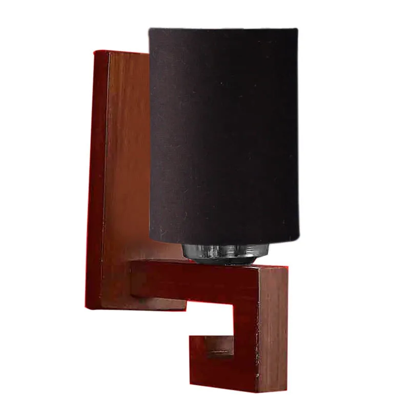 Dun Cylindrical Wooden Wall Lamp media 5