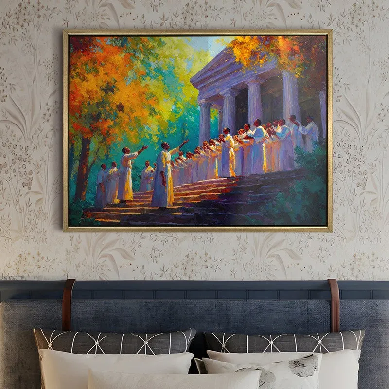 Golden Unity Canvas Wall Painting With Frame media 5