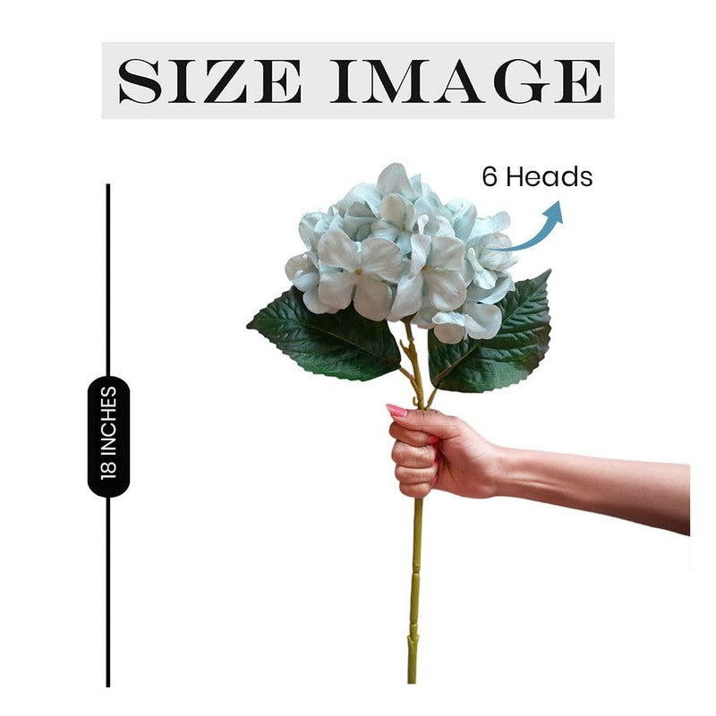 Hydrangia Silk Artificial Flower Stick - Blue media 11