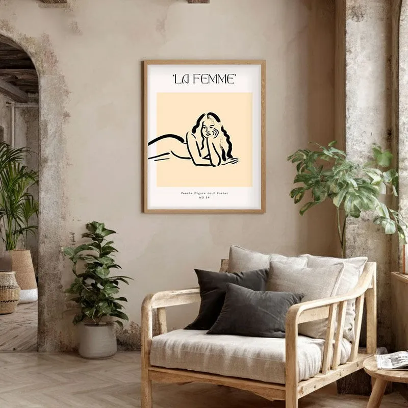 Quiet Allure Canvas Wall Painting With Brown Frame media 5