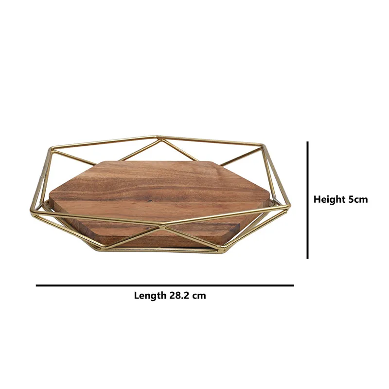 Nidara Geometric Platter - Golden media 6