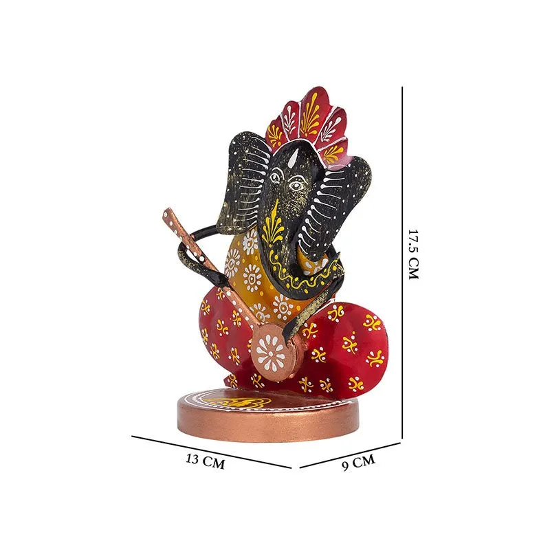 Ganesh Playing Ektara Iron Handcrafted Idol media 7