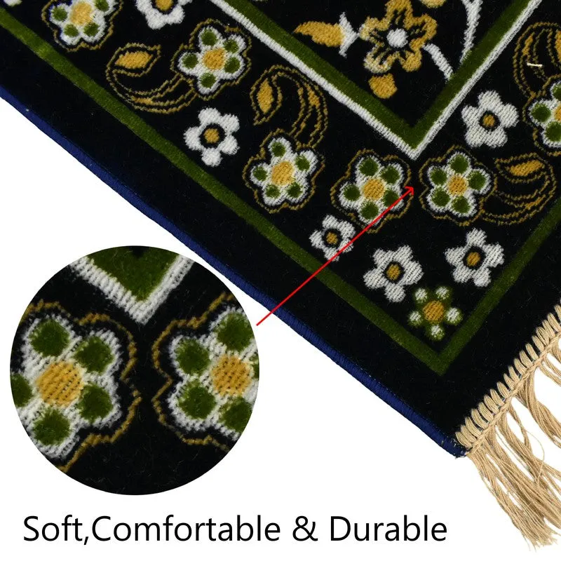 Noorzen Velvet Prayer Mat - Yellow,Black media 4