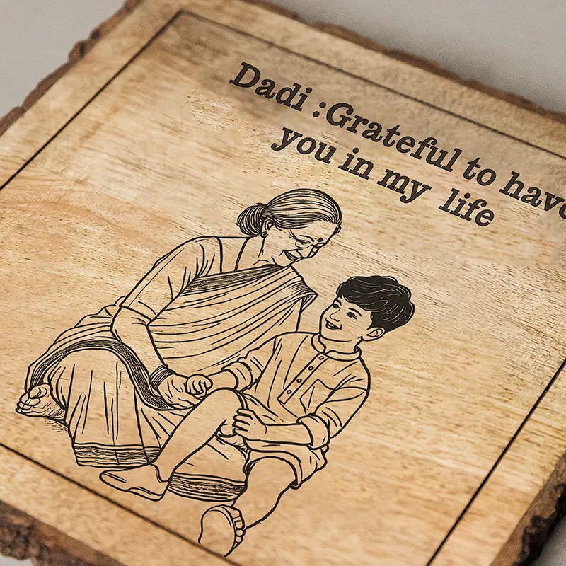Grateful To Dadi Wood Showpiece - Square media 4