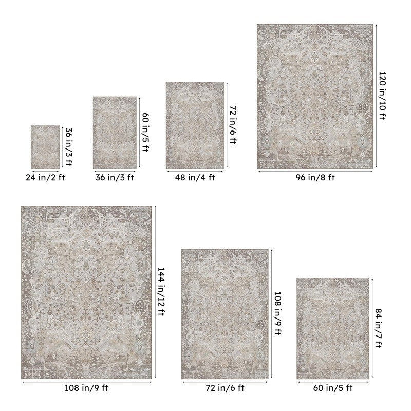 Aziza Ethnic Polyester Carpet - Grey media 13